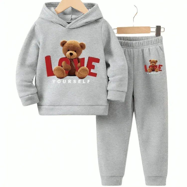 Love Yourself Fleece Hoodie Tracksuit - Kin Trends