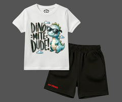 Dino-Mite Dude Tee & Shorts Combo | Kids T shirt and shorts| Mini Minors Kintrends