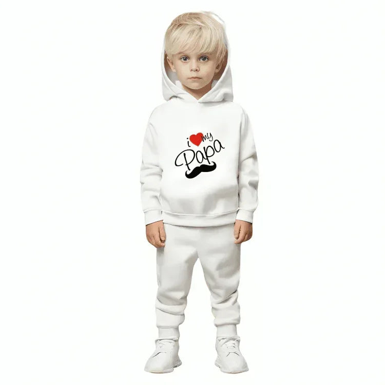 I Love Papa Hoodie Tracksuit - Kin Trends