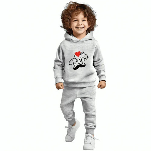 I Love Papa Hoodie Tracksuit - Kin Trends