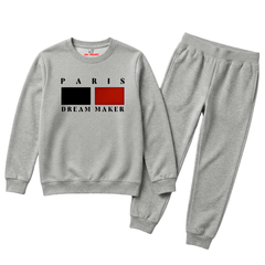 Kids Light Grey Paris Block Print Winter Clothing Set