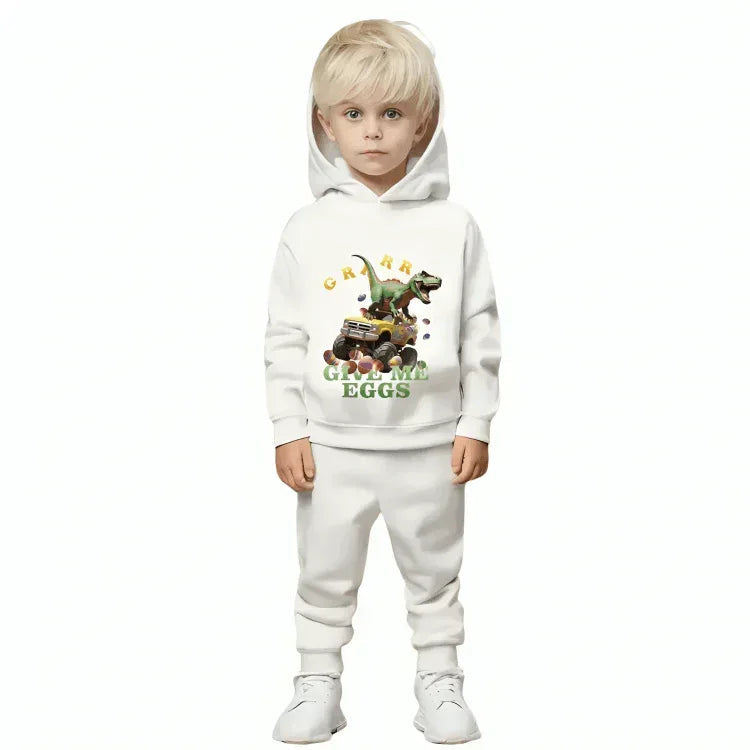 Give Me Eggs Dino Hoodie Tracksuit - Kin Trends