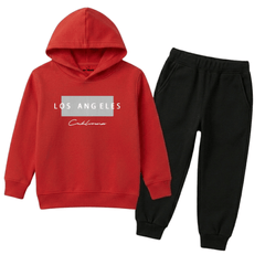 Los Angeles Minimalist Kids Winter Fleece Tracksuit - 2 Pcs