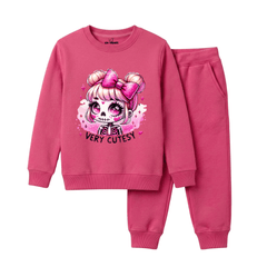 Girls Hot Pink Aesthetic Pastel Goth Graphic Winter Suit