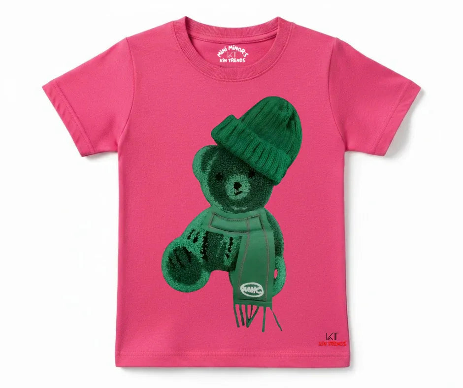 Greeny Bear Tee (Not Embroidered) Kids T shirt | Mini Minors Kin Trends | Kintrends