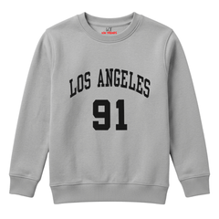 Los Angeles 91 Varsity Typography Printed Kids Winter Sweatshirt