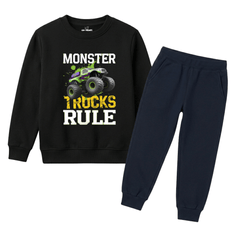 Boys Black & Navy Blue Big Wheels Mud Truck Winter Suit
