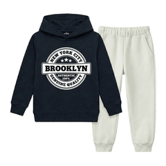 Brooklyn NYC Vintage Kids Winter Fleece Tracksuit - 2 Pcs
