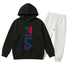 FLA Vertical Printed Kids Winter Fleece Tracksuit - 2 Pcs