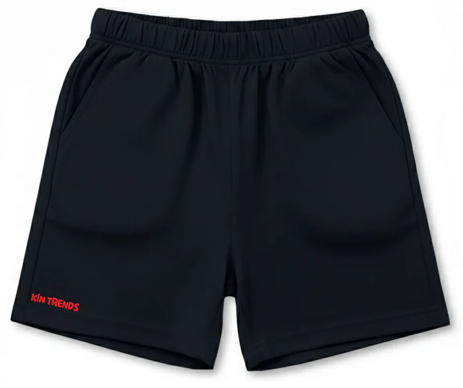 Black cotton shorts for boys and girls | Mini Minors Kintrends