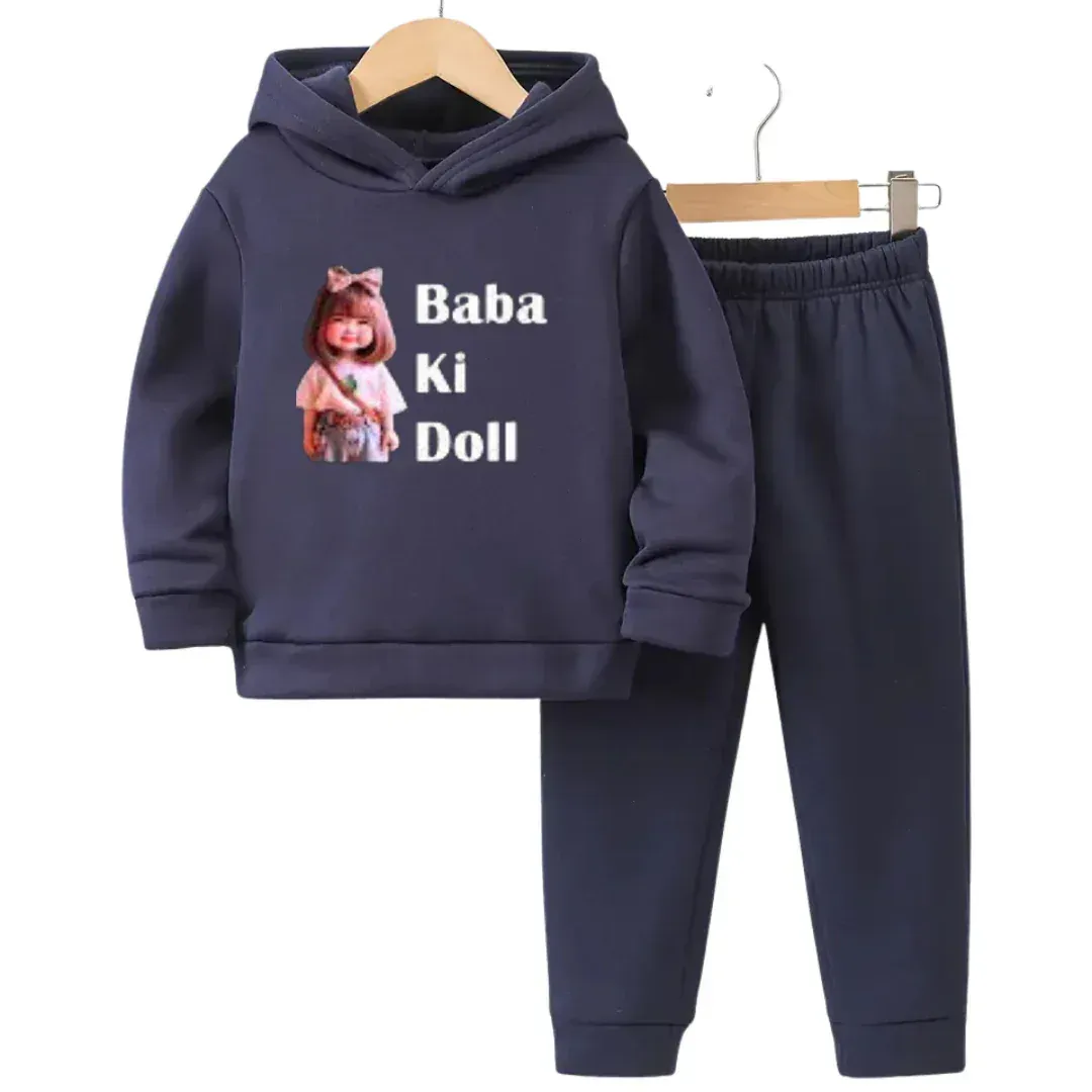 Baba Ki Doll Hoodie Tracksuit (Premium) - Kin Trends