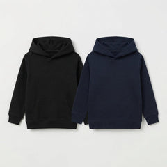 Pack Of 2 Hoodies Navy & Black Kids Ultimate Winter Fleece Pullover Hoodies
