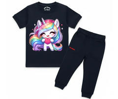 Girls Unicorn & Heart Graphic Summer Tracksuit | Mini Minors Kintrends