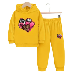 Hearts Fleece Hoodie Tracksuit - Kin Trends