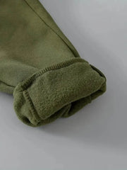 Olive Green Fleece Trouser Winter trousers for boys and girls - Kin Trends