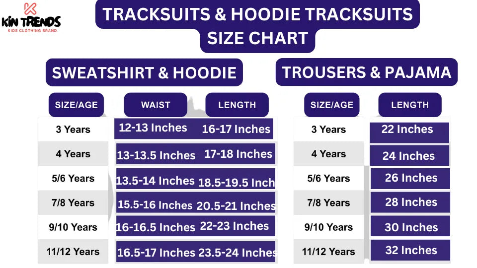 Kin Trends Size chart