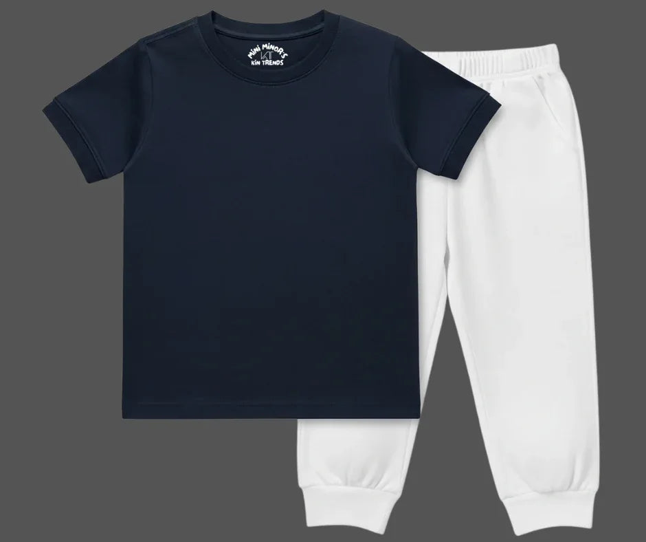 Contrast Color Plain Tracksuit | Mini Minors Kintrends